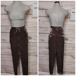 New Purple Crushed Velvet Joggers Size 1X